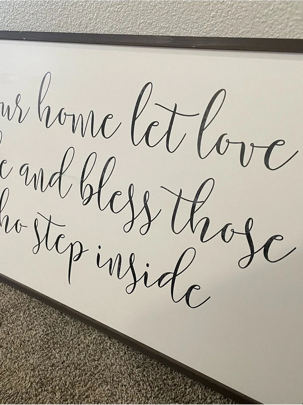 Classic Script Wall Sign - Black on White